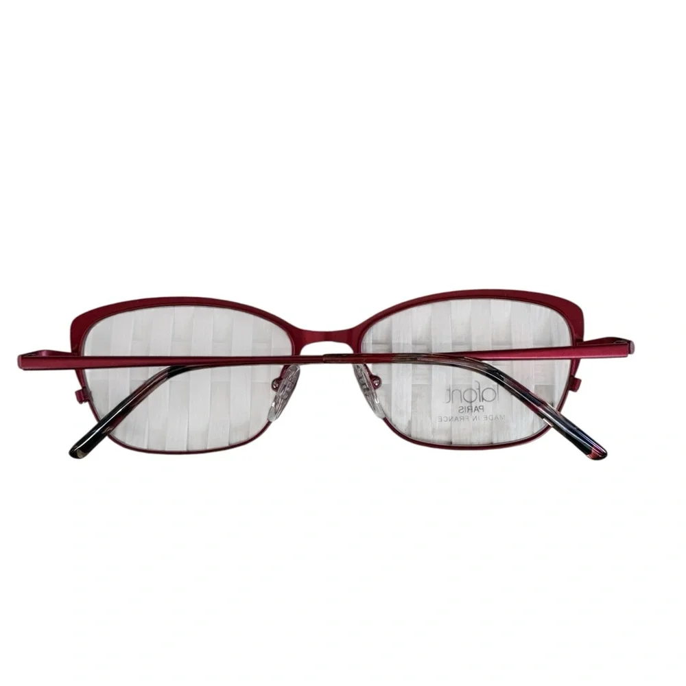 Jean Lafont Eyeglasses Edwige 672 Matte Black/Red Metal Frame France 51 16 135
